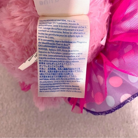 Build-A-Bear Disney Princess Sparkly Pink Bear Crown Plush 16”  Tutu Dress EUC - Picture 9 of 10